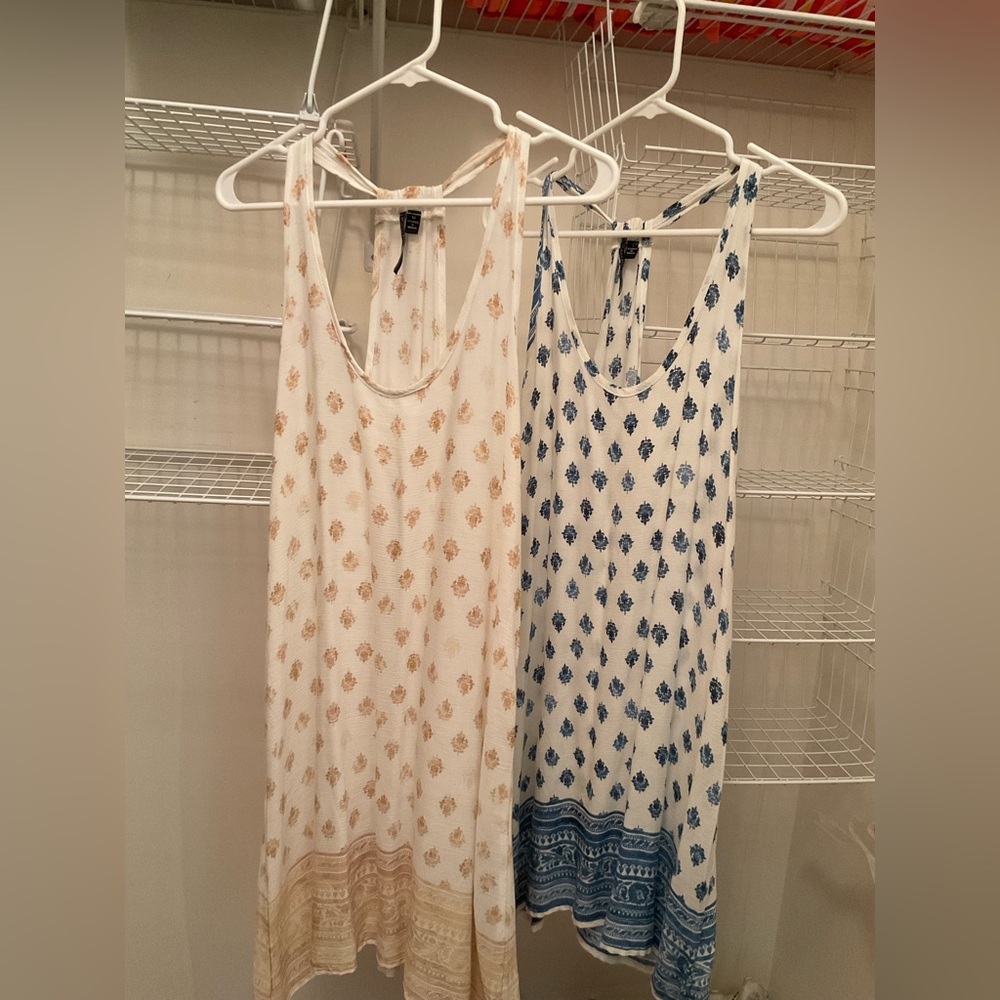 Summery Blue and Gold Patterned coverups (as a bundle)